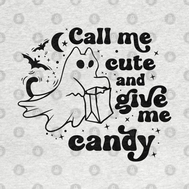 Ghost cat Call Me Cute and Give Me Candy by Madelyn_Frere